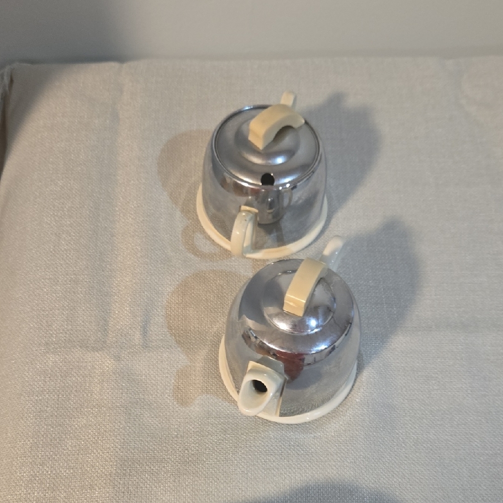 1930's Celtic Silver and Cream Teapot Set